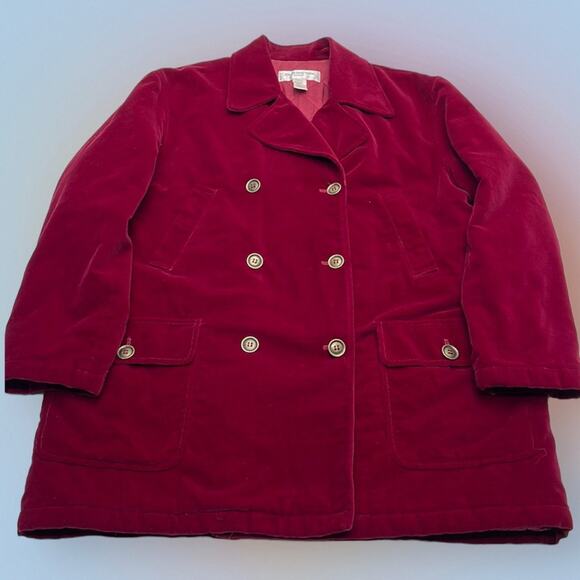 Jones New York Jackets & Blazers - JONES NEW YORK Women’s Large Wine Red Velour Coat